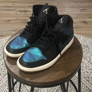 Air Jordan 1 Black and Neon Blue